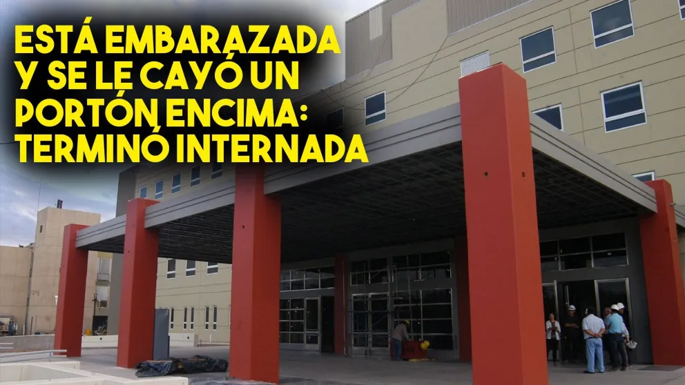 Está embarazada y se le cayó un portón encima: terminó internada