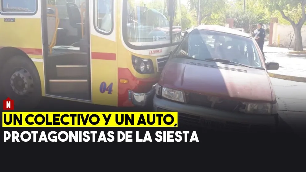 Chocaron un colectivo y un auto en pleno centro