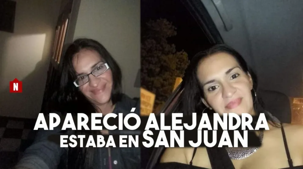 Apareció Alejandra: estaba en San Juan
