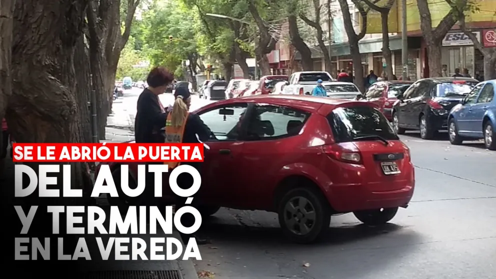 Se le abrió la puerta del auto y terminó en la vereda