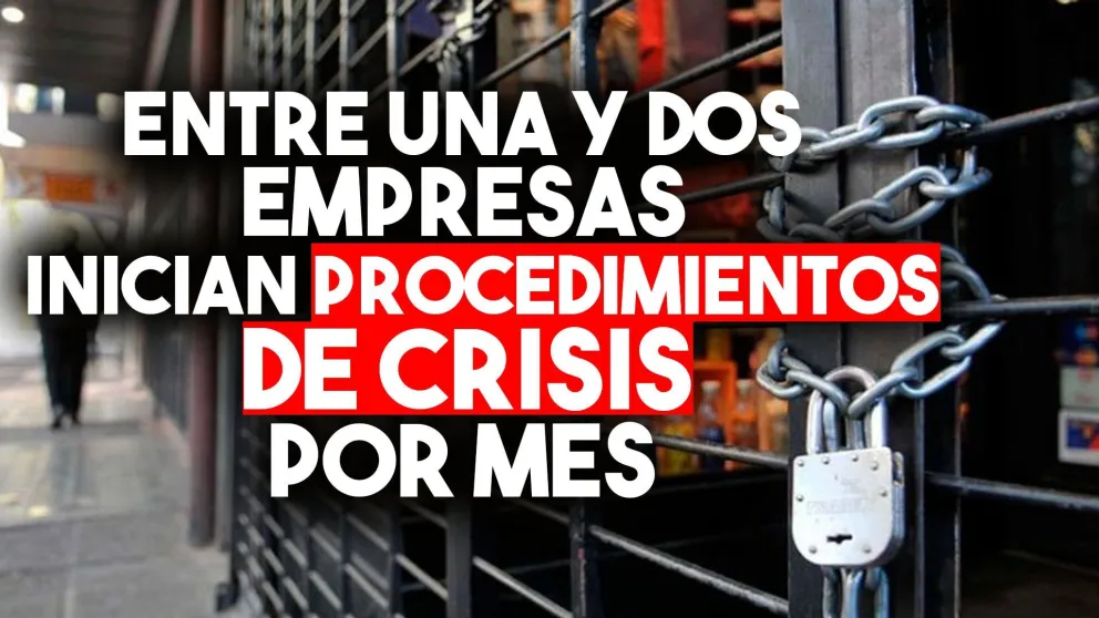 Hay entre uno y dos procedimientos de crisis empresaria por mes