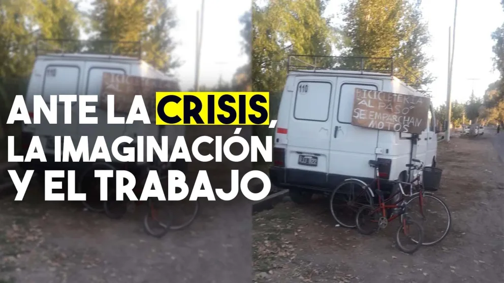 Una bicicletería móvil, entre los rebusques de la crisis