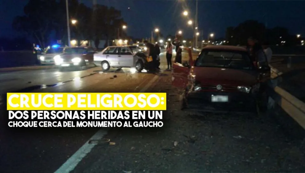Violento choque en el Monumento al Gaucho