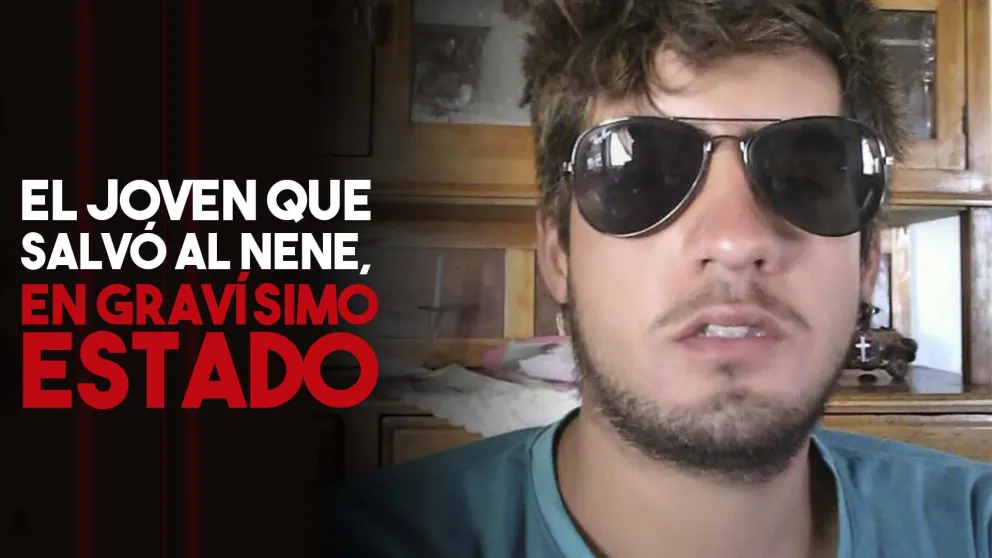 El joven que salvó al nene de la descarga está muy grave