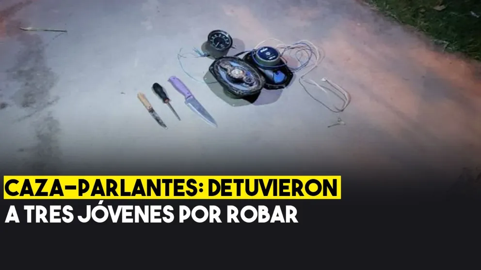 Tres jóvenes fueron atrapados por robar parlantes en los autos