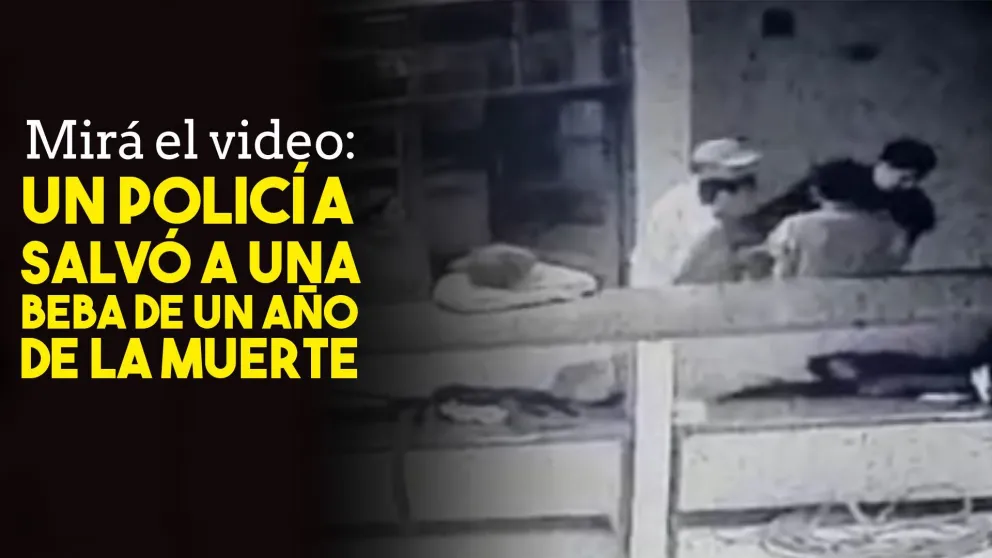 Una beba se moría ahogada, pero un policía la salvó