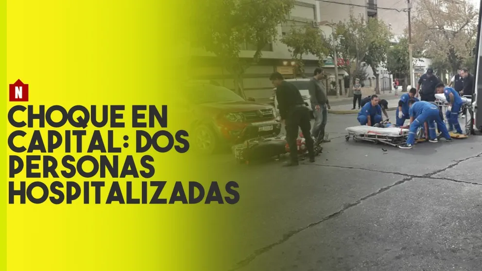 Fuerte choque en una esquina céntrica dos personas hospitalizadas