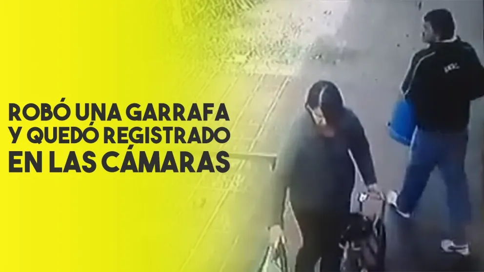 Un video registró cómo se robaban una garrafa en Caucete