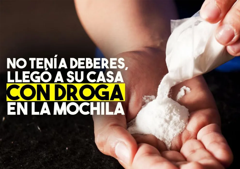 Una madre encontró cocaína en la mochila de su hijo