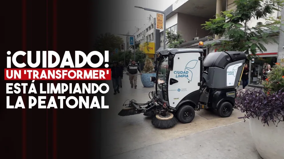 Esta es la innovadora máquina con la que limpian la Peatonal sanjuanina