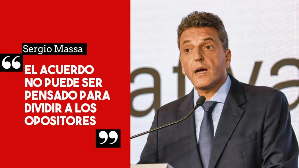Sergio Massa criticó el acuerdo propuesto por el Gobierno a parte del peronismo