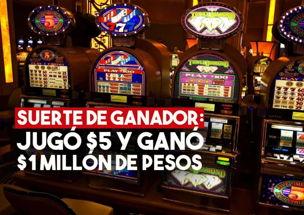 Jugó al tragamonedas con $5 y ganó $1 millón