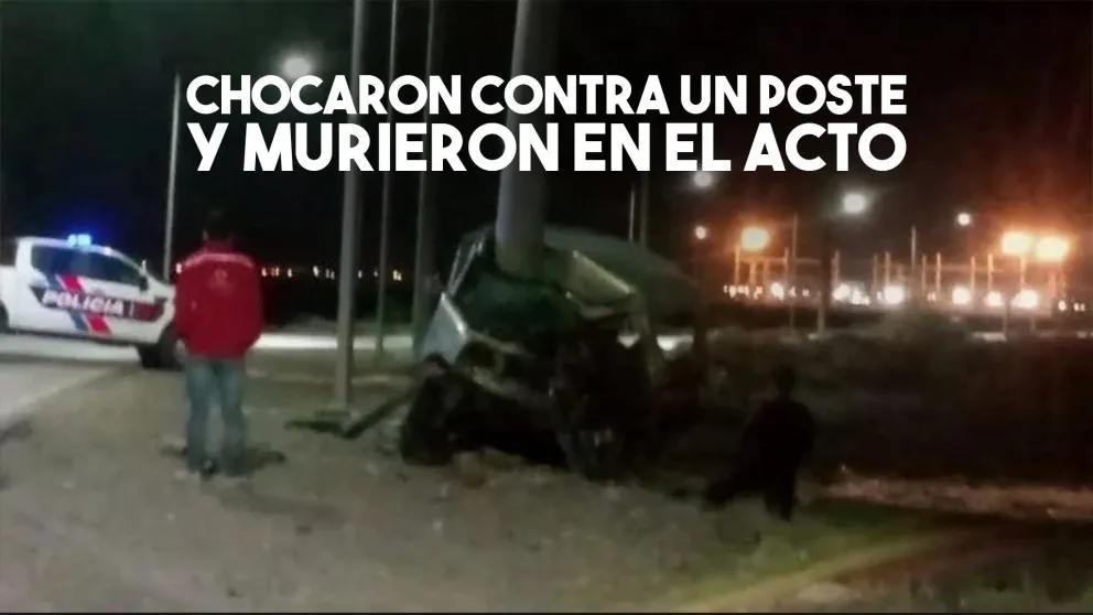 Dos hombre chocaron contra un poste y murieron en el acto