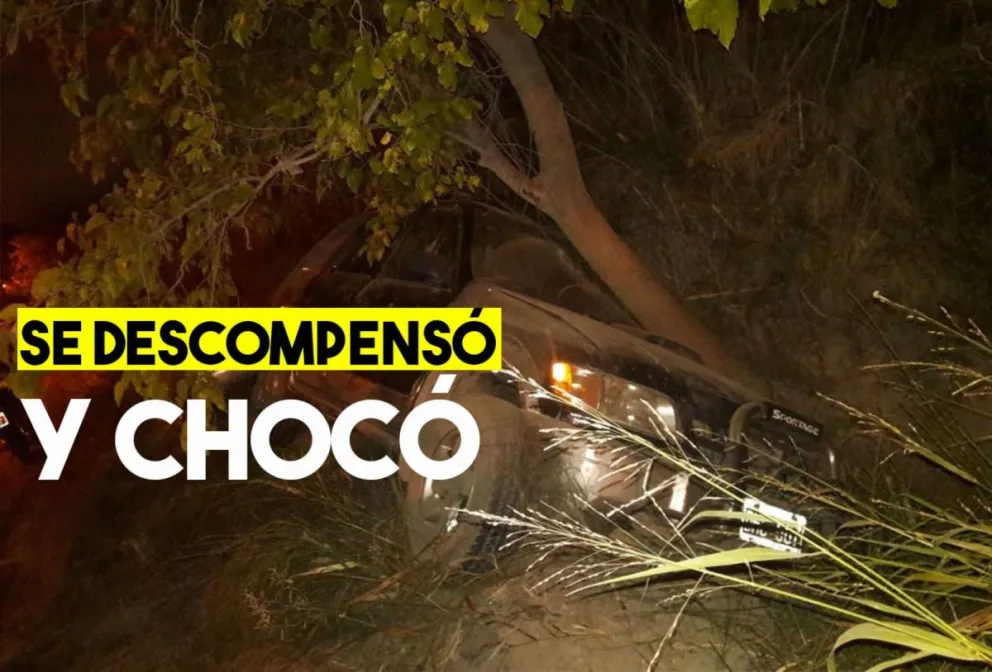 Se descompensó y chocó contra un árbol