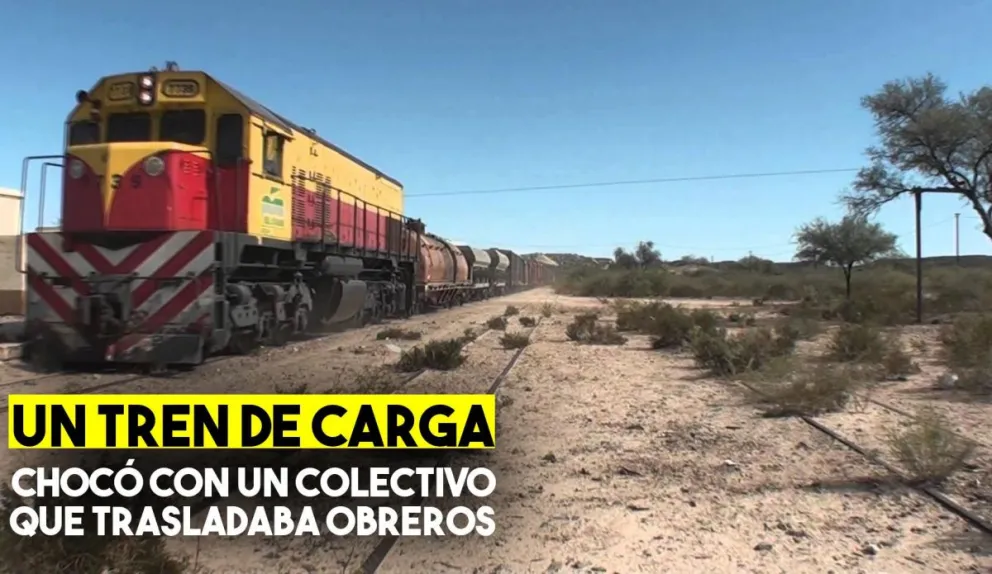 Un tren chocó a un colectivo en Caucete