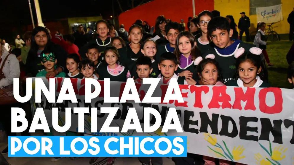 Alumnos de la Escuela Gnecco bautizaron una plaza de Chimbas
