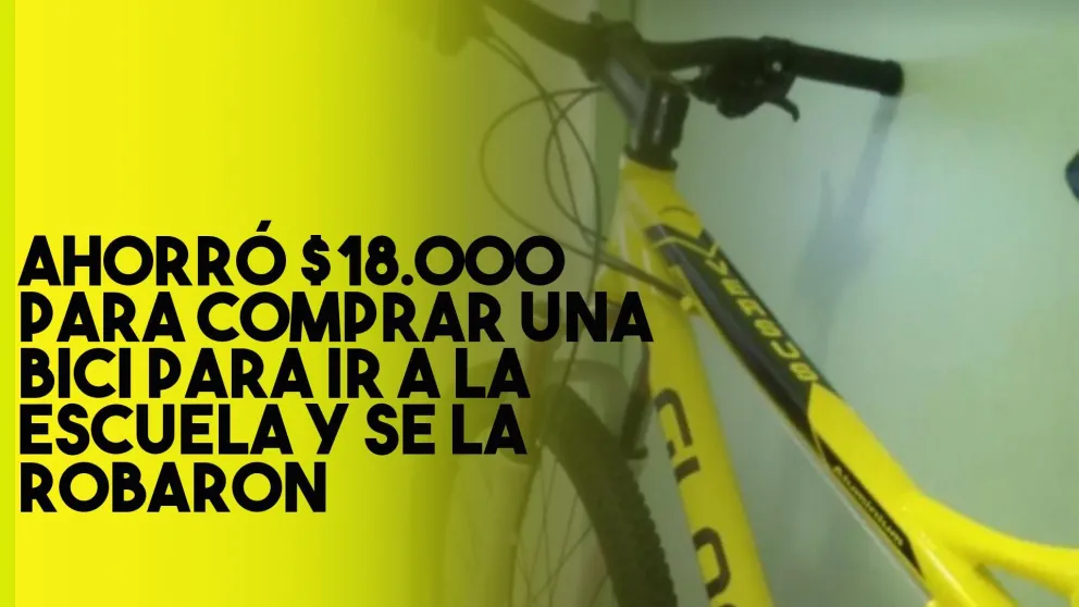 Ahorró $18.000 para comprar una bicicleta para ir a estudiar y se la robaron