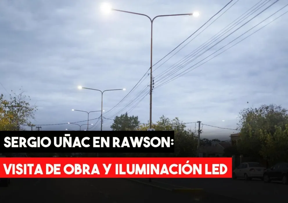 Uñac en Rawson: recorrió la obra de la exbodega La Superiora y dejó inaugurada iluminación led