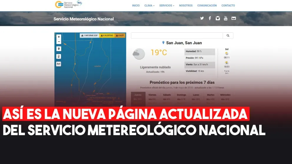El nuevo Servicio Meteorológico: actualizó su página