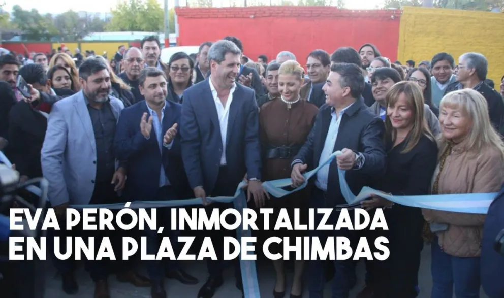 Eva Perón, inmortalizada en un plaza de Chimbas