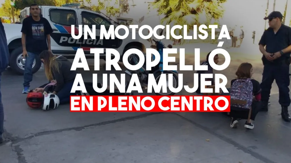 Un motociclista atropelló a una mujer en pleno centro