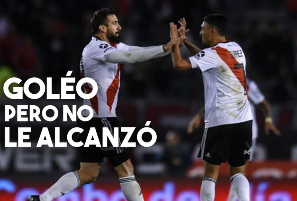 River goleó pero le faltó un gol para dejar en el camino al Decano