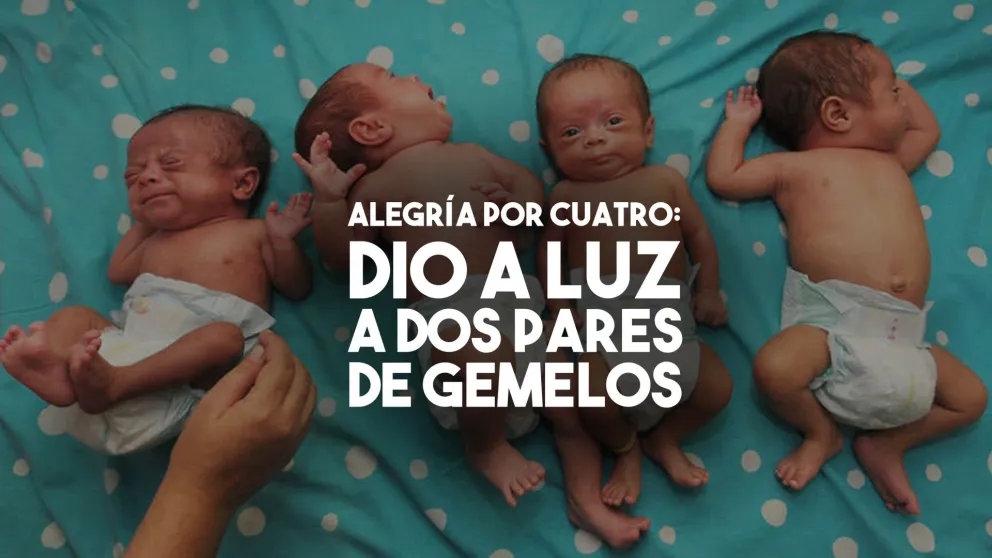 Alegría por cuatro: una mujer tuvo dos pares de gemelos