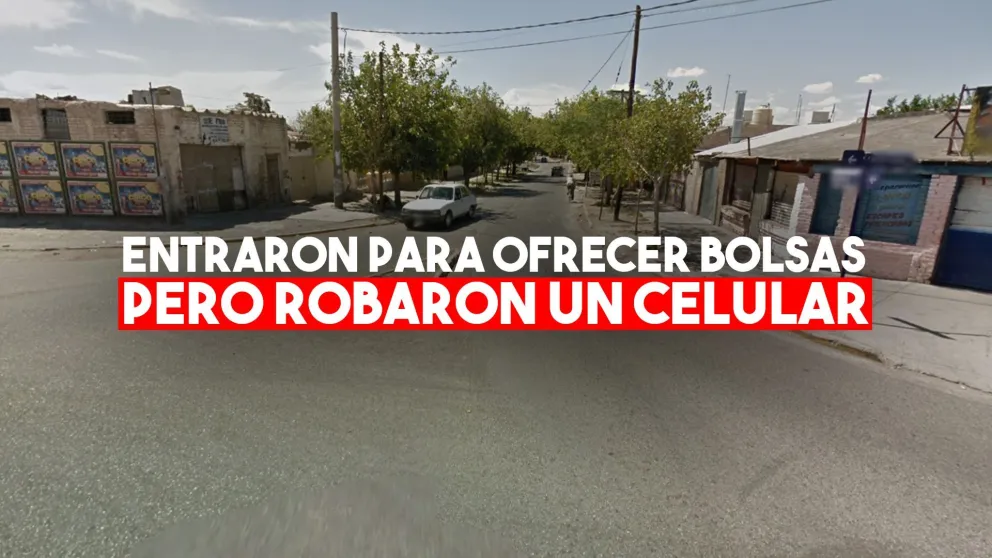 Dos vendedores de bolsas aprovecharon para robarle el celular a un albañil