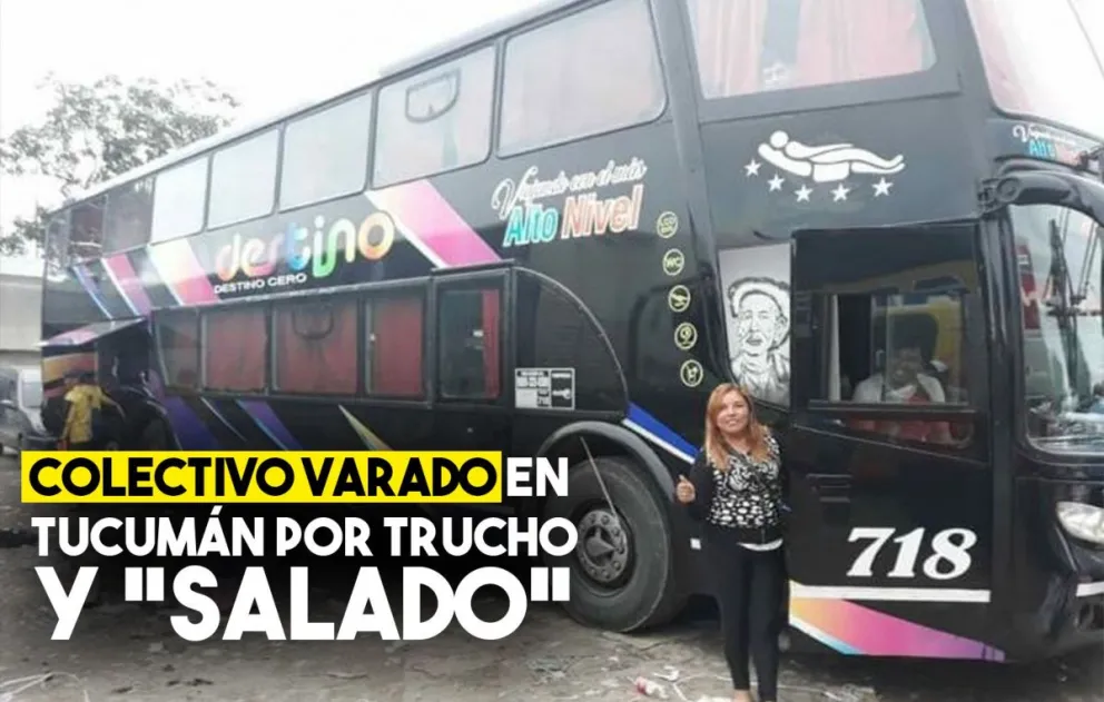 Un colectivo sanjuanino varado en Tucumán por transportar mercadería trucha