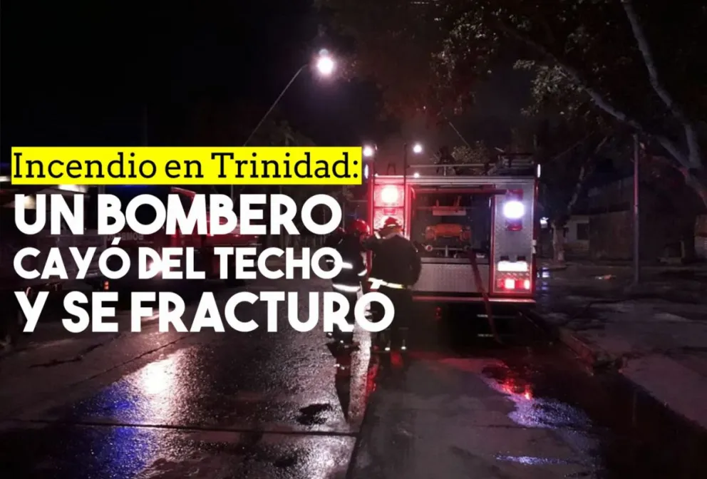 Un bombero se subió al techo del depósito, cayó y se fracturó el húmero