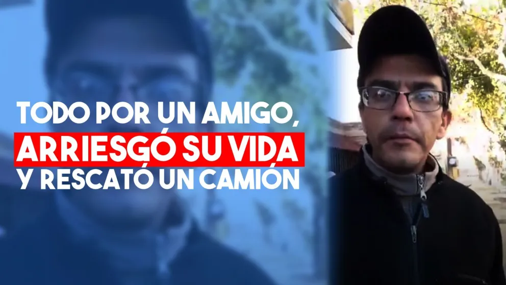 En medio de las llamas, entró al depósito para rescatar un camión