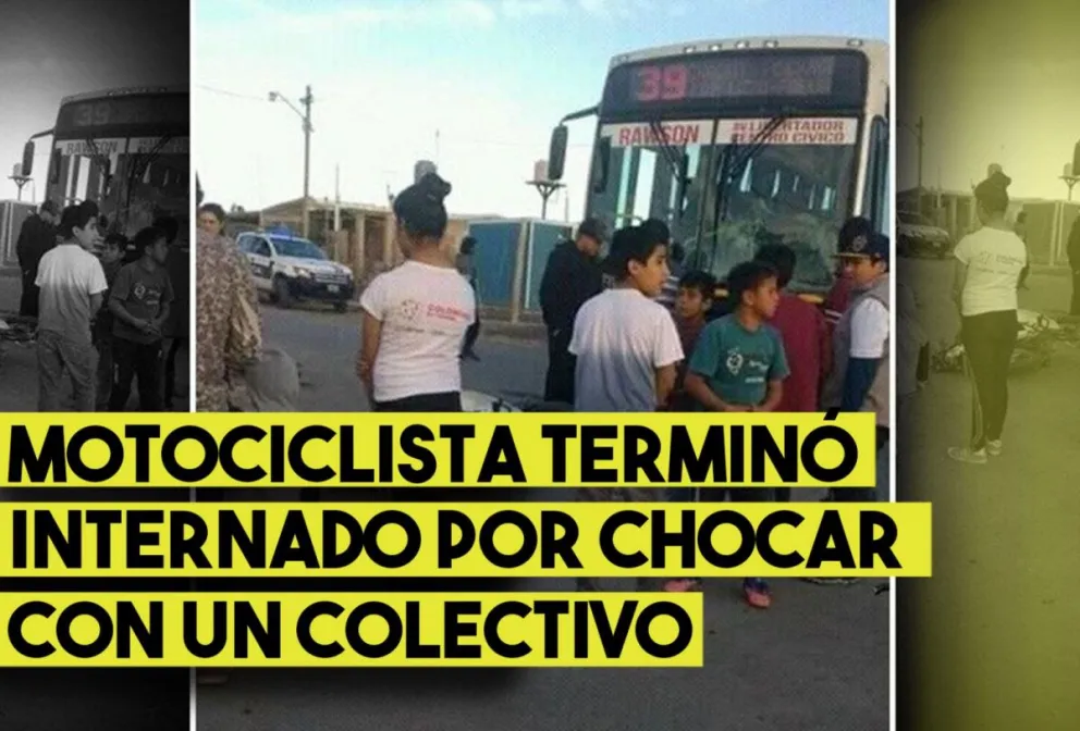 Fuerte choque en 9 de Julio entre un colectivo y una moto