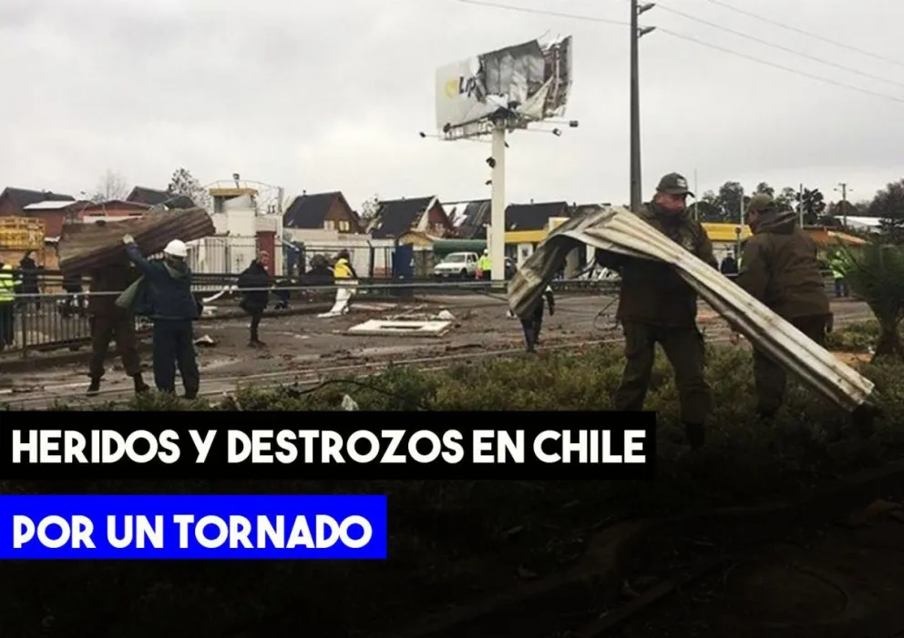 Un tornado en el sur de Chile dejó heridos y causó destrozos