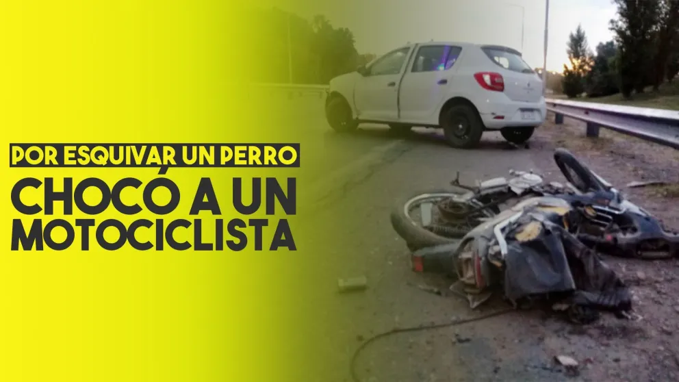 Por esquivar a un perro se llevó por delante a un motociclista