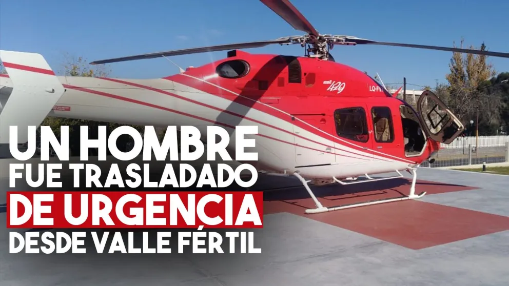Trasladaron de urgencia a un hombre desde Valle Fértil hasta el Hospital Rawson
