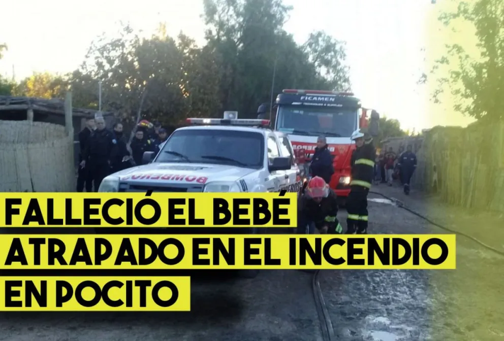 Murió el bebé herido en el incendio de una casa Pocito
