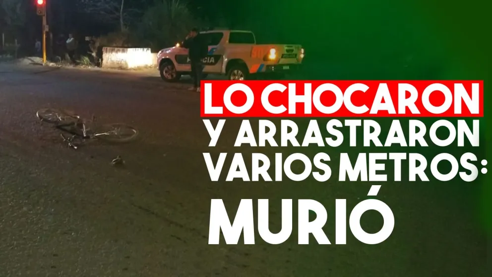 Iba en bici, lo chocaron y arrastraron varios metros: murió
