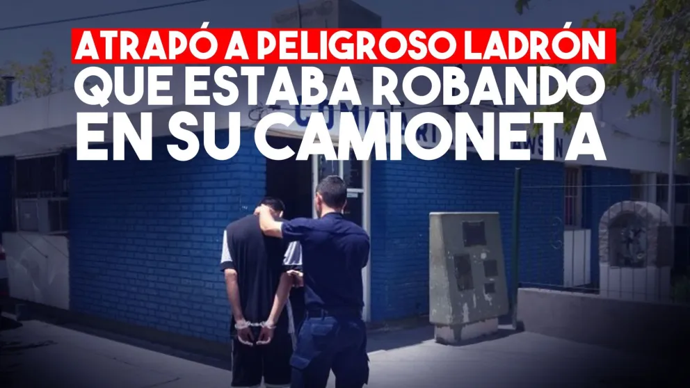 Atrapó al ladrón que estaba robando en su camioneta