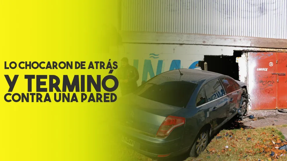 Lo chocaron de atrás y terminó incrustado en una pared