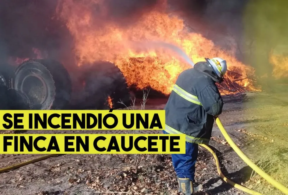 Arrasador incendio en una finca en Caucete