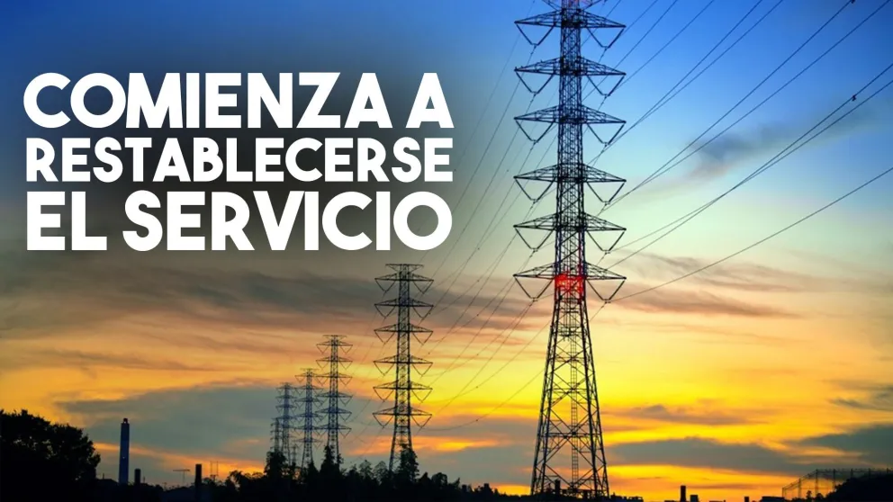 Comienza a restablecerse el servicio de energía eléctrica