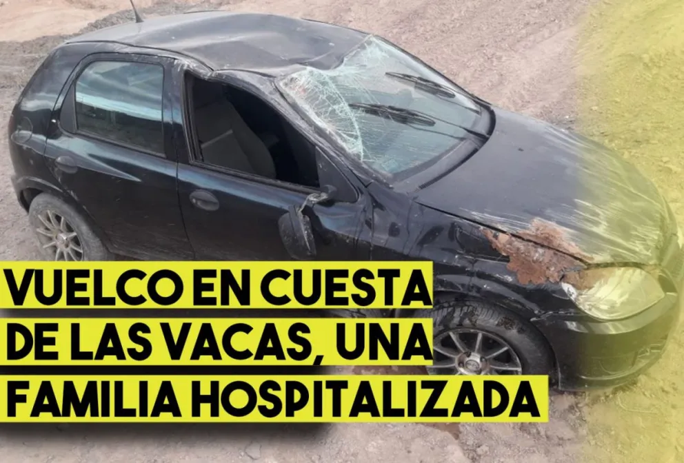 Una familia hospitalizada tras volcar en Cuesta de las Vacas