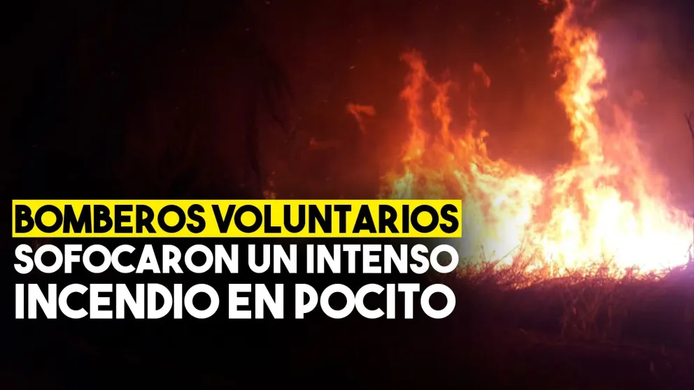 Bomberos Voluntarios de Pocito controlaron un intenso incendio en Calle 12
