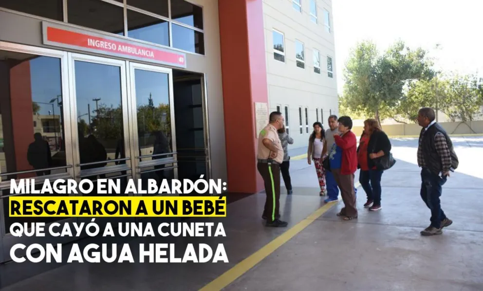 Rescataron a un bebé que cayó a una cuneta con agua helada