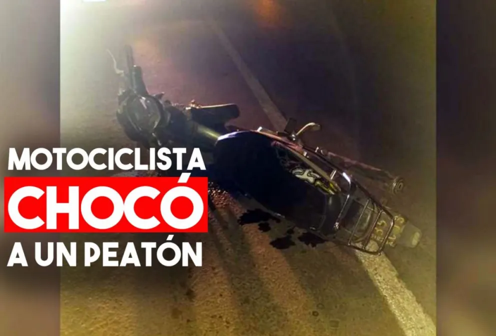 Un motociclista chocó a un peatón y ambos terminaron en el hospital