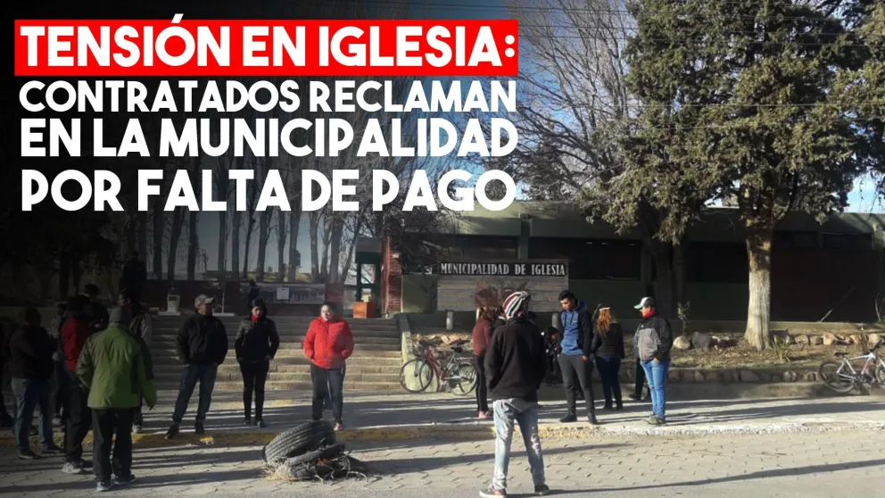 Trabajadores contratados reclaman en la Municipalidad de Iglesia