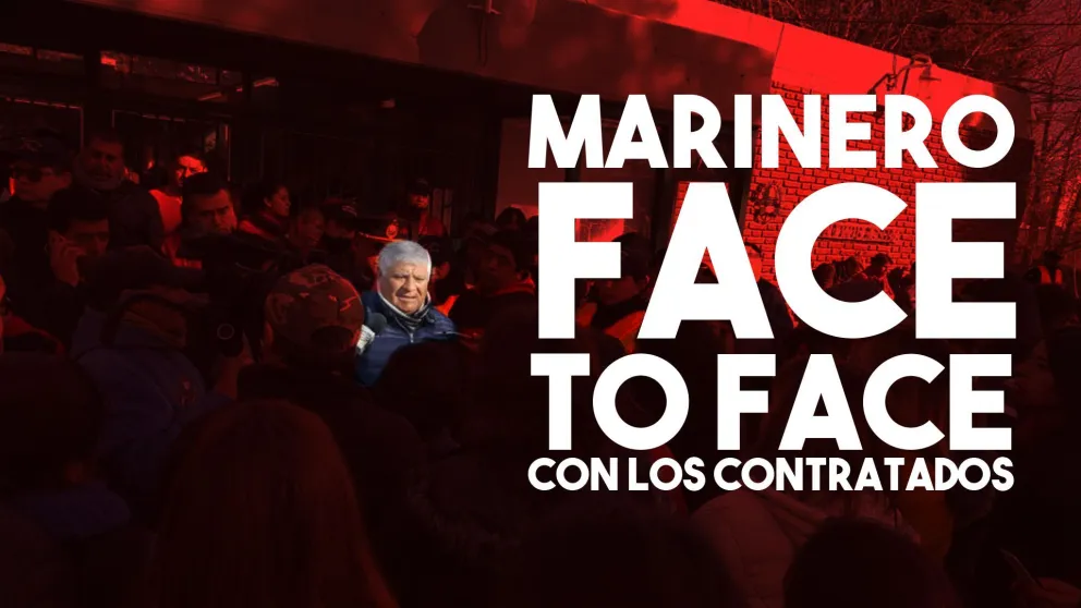 Marcelo Marinero trató de calmar los ánimos a los contratados pero no lo logró