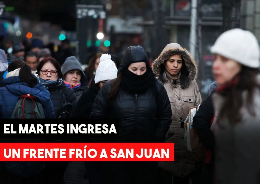 El martes ingresa un nuevo frente frío a San Juan