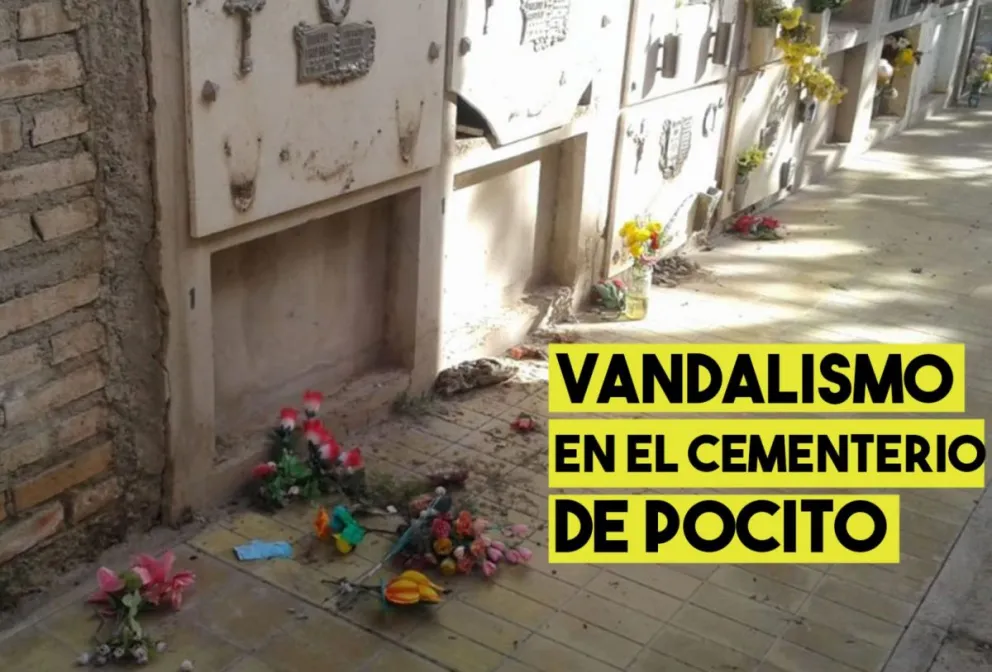 Robaron placas y destruyeron nichos del cementerio de Pocito
