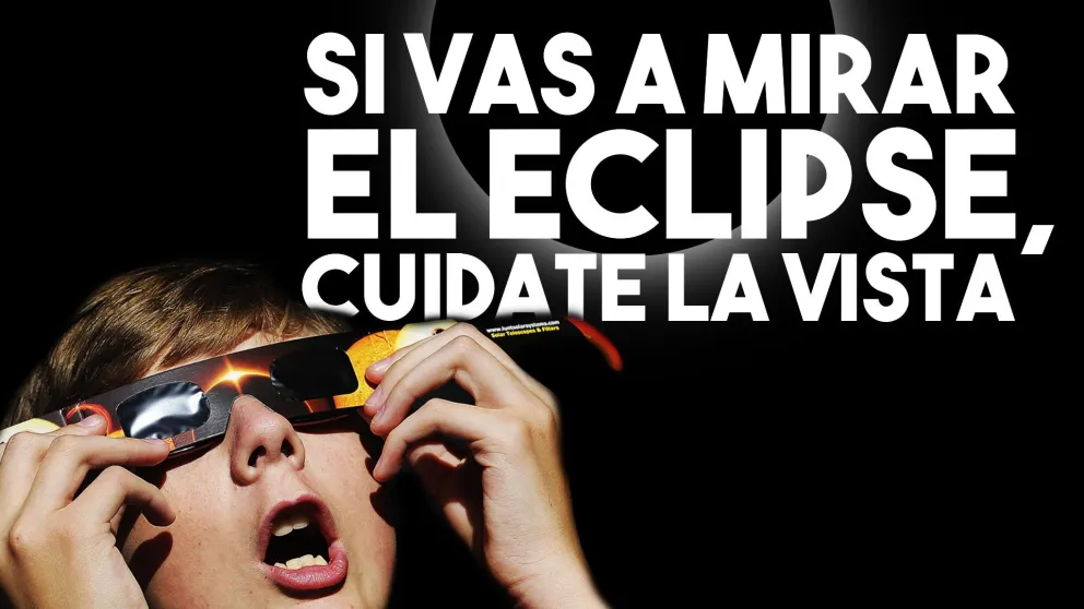 Advierten que mirar el eclipse solar sin protección puede provocar daños en la vista